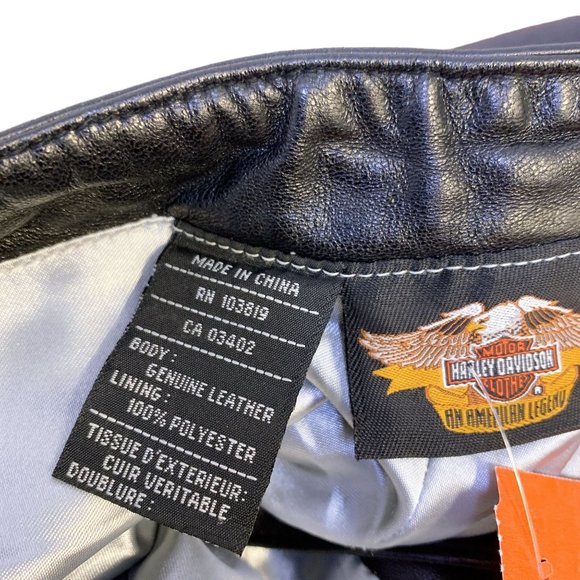 Harley-Davidson Black Leather Motorcycle Pants Size 8/36 - Picture 5 of 8